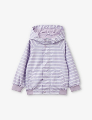 Shop Benetton Lilac Stripe Striped Hooded Shell Jacket 18 Months - 6 Years