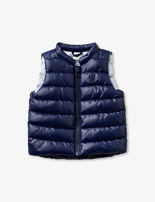 BENETTON: Brand-embroidered quilted shell gilet 1-18 months