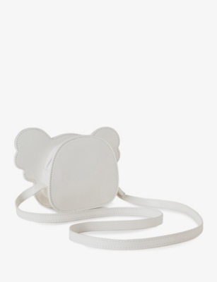 Shop Benetton Girls White Kids' Koala Shoulder-strap Faux-leather Bag