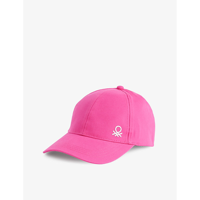 Shop Benetton Boys Bright Pink Kids Brand-print Adjustable Cotton Baseball Cap