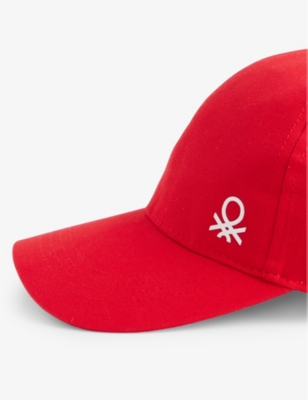 Shop Benetton Boys Red Kids Brand-print Adjustable Cotton Baseball Cap