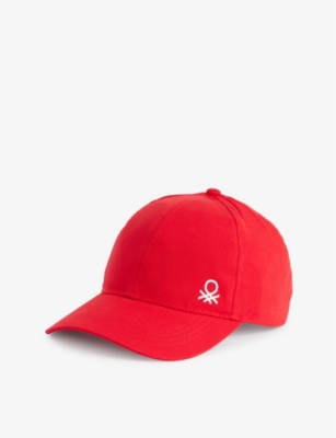 Shop Benetton Boys Red Kids Brand-print Adjustable Cotton Baseball Cap