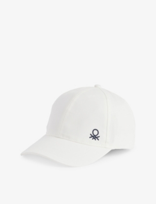Shop Benetton Boys White Kids Brand-print Adjustable Cotton Baseball Cap