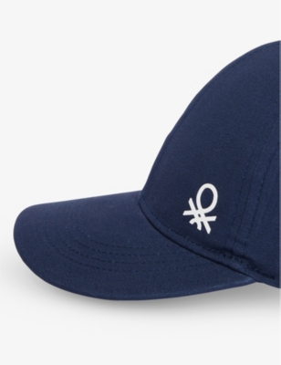 Shop Benetton Boys Navy Blue Kids Brand-print Adjustable Cotton Baseball Cap