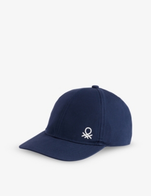 Shop Benetton Boys Navy Blue Kids Brand-print Adjustable Cotton Baseball Cap