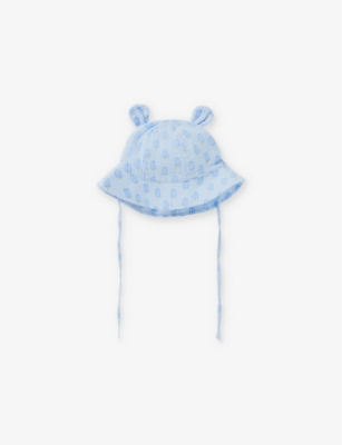 BENETTON: Butterfly-print ear-embellished cotton hat 1-18 months