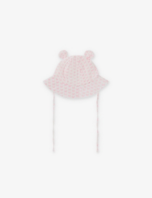BENETTON: Butterfly-print ear-embellished cotton hat 1-18 months