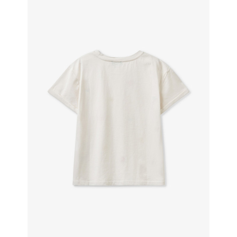 Shop Benetton Girls Stone Kids Flower-embroidered Short-sleeve Cotton T-shirt 6-14 Years