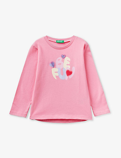 BENETTON: Graphic-print long-sleeve cotton T-shirt 18 months - 6 years