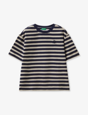 BENETTON: Stripe-print short-sleeve cotton-jersey T-shirt 6-14 years