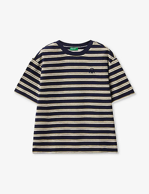 BENETTON: Stripe-print short-sleeve cotton-jersey T-shirt 6-14 years