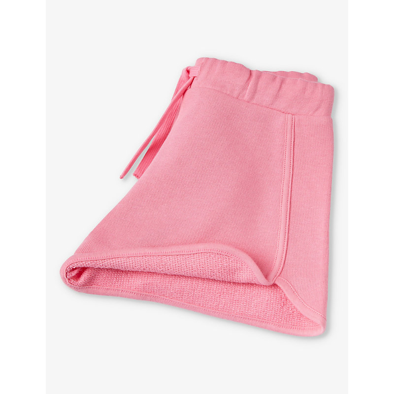 Shop Benetton Fuchsia Pink Brand-embroidered Organic Cotton-jersey Shorts 18 Months - 6 Years
