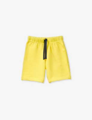 Benetton Boys Sunshine Yellow Kids Logo-embroidered Regular-fit Cotton Shorts 18 Months-6 Years