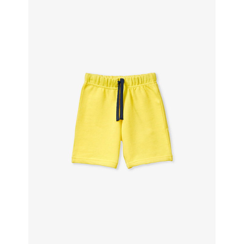 Benetton Boys Sunshine Yellow Kids Logo-embroidered Regular-fit Cotton Shorts 18 Months-6 Years