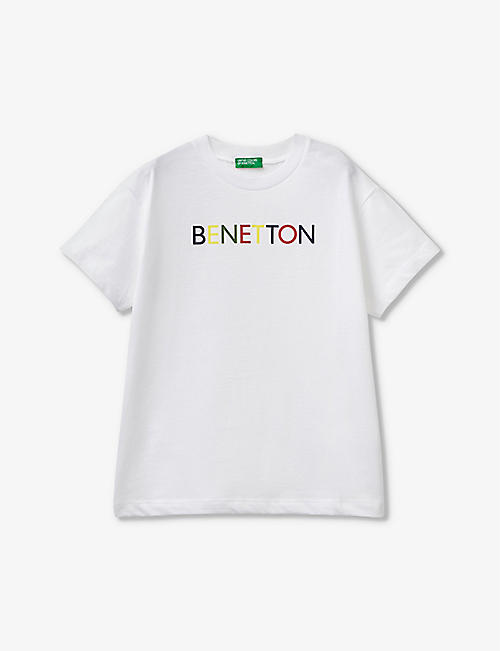 BENETTON: Logo-print short-sleeve organic-cotton T-shirt 6-14 years