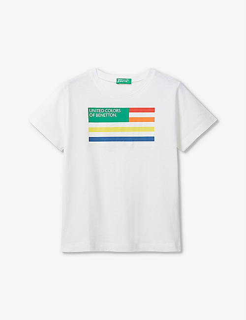 BENETTON: Branded-print short-sleeved organic-cotton T-shirt 18 months - 6 years