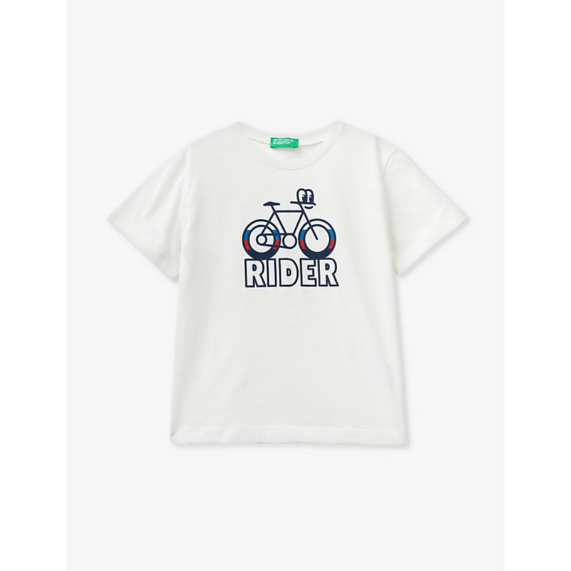 Benetton Babies'  Stone Bicycle Graphic-print Cotton T-shirt 18 Months - 6 Years