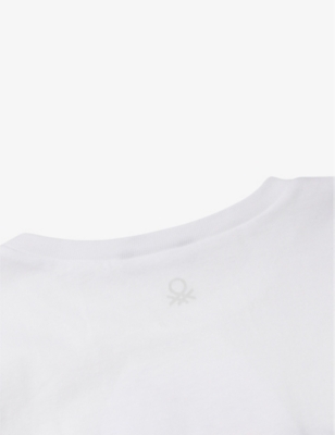 Shop Benetton White Strawberry-print Short-sleeve Cotton T-shirt 18 Months - 6 Years
