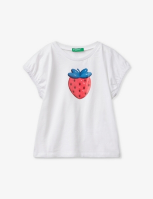 BENETTON: Strawberry-print short-sleeve cotton T-shirt 18 months - 6 years