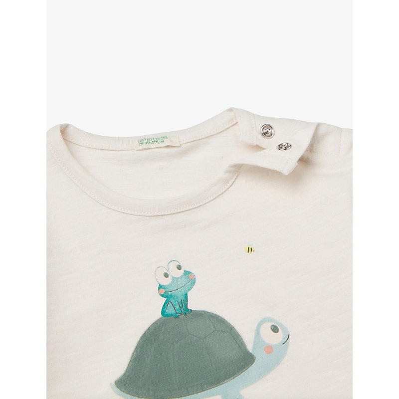 Shop Benetton Graphic-print Cotton-jersey T-shirt 1-18 Months In Stone