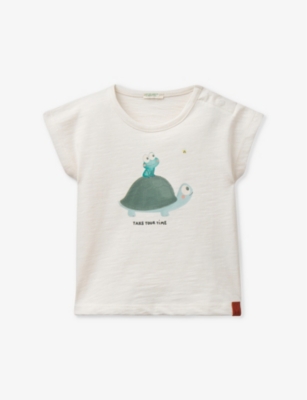 Shop Benetton Girls Stone Kids Graphic-print Cotton-jersey T-shirt 1-18 Months