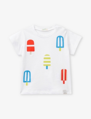 BENETTON: Lolly-print short-sleeve organic-cotton jersey T-shirt 1-18 months
