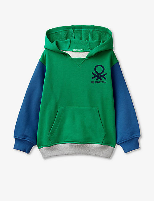 BENETTON: Branded colour-block cotton-jersey hoody 18 months - 6 years