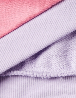 Shop Benetton Logo-print Colour-block Organic-cotton Sweatshirt 18 Months-6 Years In Pink Colour Block