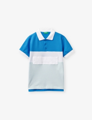 BENETTON: Logo-embroidered short-sleeve cotton polo 6-14 years