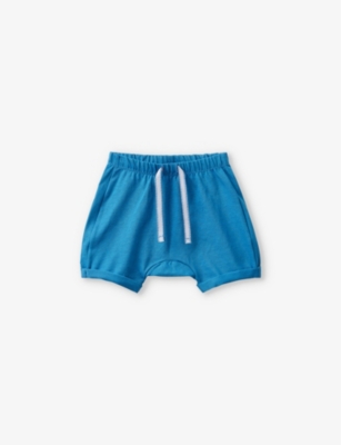 Shop Benetton Blue Graphic-print Organic-cotton Jersey Shorts 1-18 Months