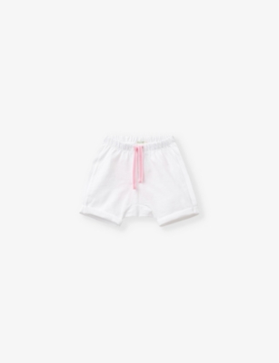 Benetton Babies'  White Graphic-print Organic-cotton Jersey Shorts 1-18 Months