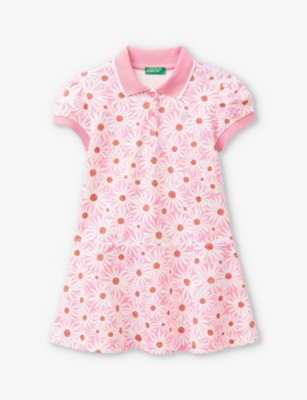 BENETTON: Logo-embroidered strawberry-print cotton dress 18 months-6 years