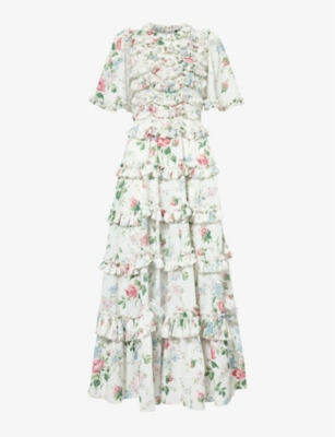 Needle and thread outlet tiered floral maxi dress