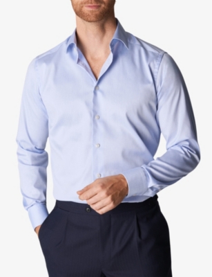 ETON: Cutaway-Collar Single-Cuff Contemporary-Fit Cotton-Twill Shirt