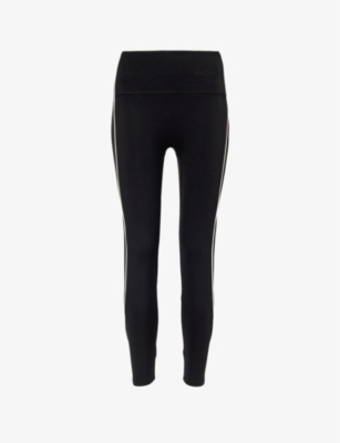 ADANOLA: Ultimate contrast-piping high-rise stretch-recycled polyamide leggings