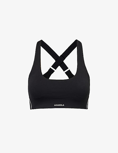 ADANOLA: Ultimate Micro Piping scoop-neck stretch-woven sport bra