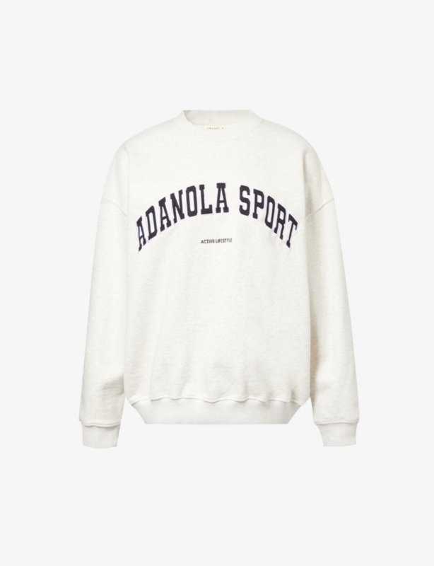 Varsity brand-embroidered organic-cotton sweatshirt
