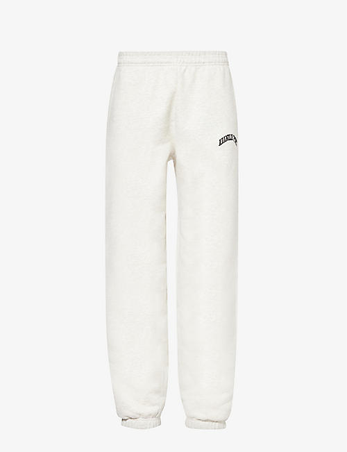 ADANOLA: Logo-embroidered tapered-leg organic-cotton jogging bottoms
