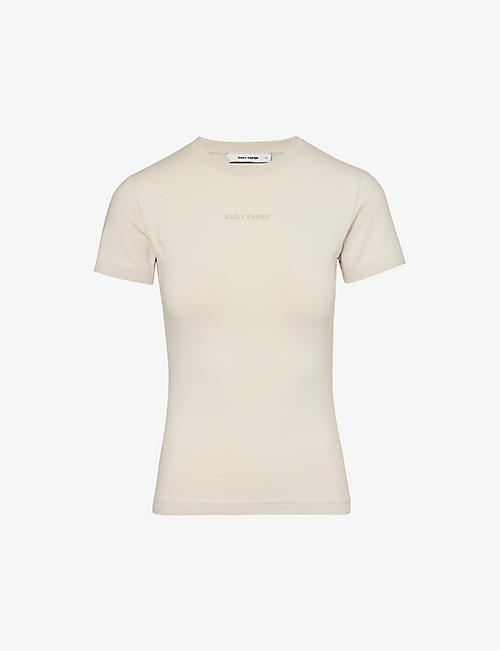 DAILY PAPER: Logo-embroidered slim-fit stretch-cotton T-shirt