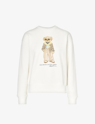 POLO RALPH LAUREN: Bear-print regular-fit cotton-blend sweatshirt