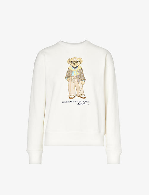 POLO RALPH LAUREN: Bear-print regular-fit cotton-blend sweatshirt