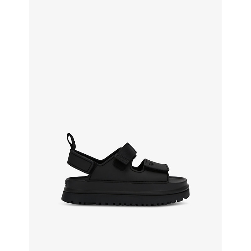 Ugg Kids' Goldenglow Chunky-sole Woven Sandals In Black
