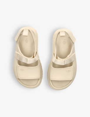 Ugg Goldenglow Chunky-sole Woven Sandals In Cream