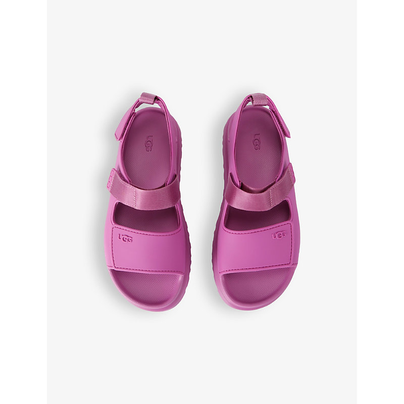 Shop Ugg Girls Fuchsia Kids' Goldenglow Chunky-sole Woven Sandals