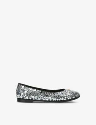 VERSACE: Medusa crystal-embellished woven pumps