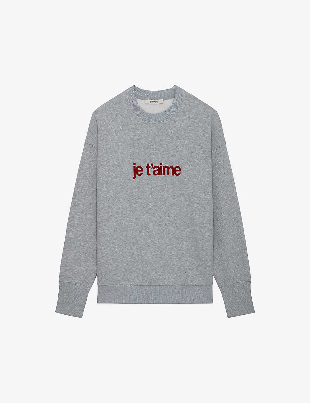 Zadig & Voltaire Zadig&voltaire Womens Gris Chine Clair Oscar Je T'aime Long-sleeve Cotton-jersey Sweatshirt
