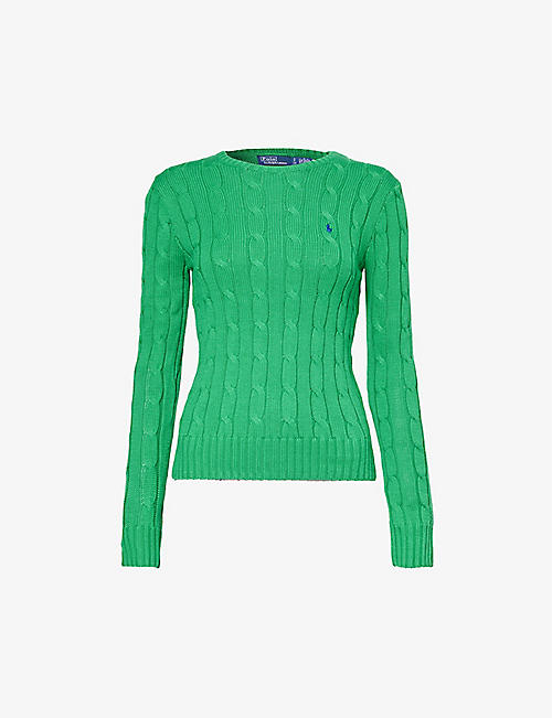 POLO RALPH LAUREN: Brand-embroidered slim-fit knitted jumper