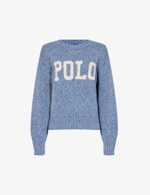 POLO RALPH LAUREN: Brand-embroidered round-neck knitted jumper