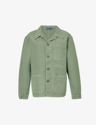 POLO RALPH LAUREN: Faded-wash patch-pocket cotton chore jacket