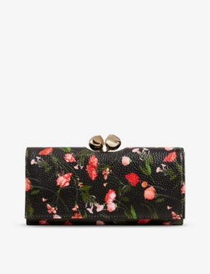 TED BAKER: Otiline floral-print faux-leather purse